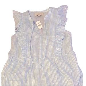 LOFT Sleeveless Blue Cotton Top NWT